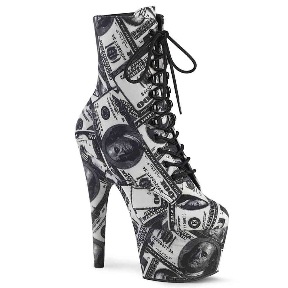 Pleaser - ADORE1020DP Bottes de plateforme, Pole dance chaussures - Chaussures de pole dance - Blanc/Noir Product image